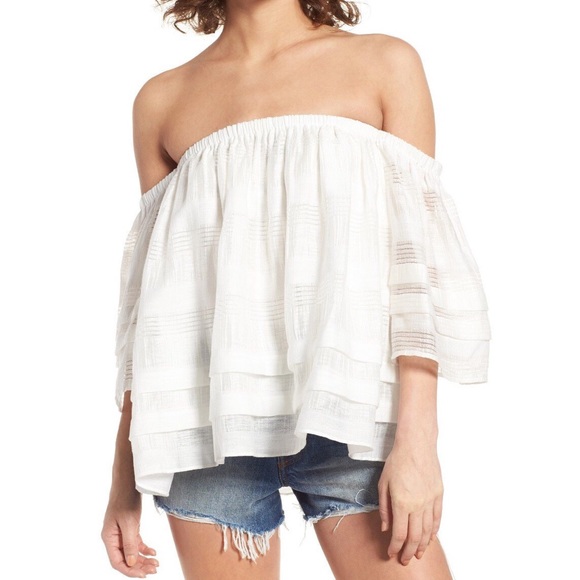 J.O.A. Tops - J.O.A • White Off the Shoulder Top